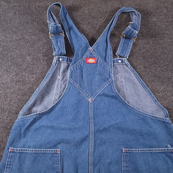Dickies Bib‎ Overalls Mens 46x32 Blue Workwear Wide Leg Carpenter Utility Cargo - Picture 10 of 14